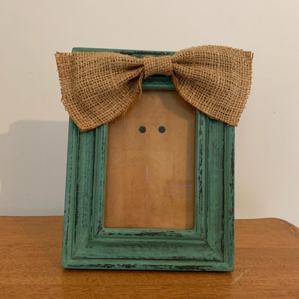 Royal Standard Burlap Bow 4x6 Frame Rustic Shabby Chic Turquoise